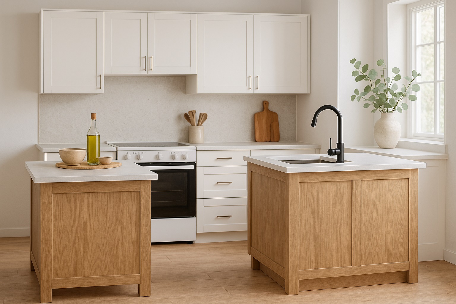 Tủ bếp rời và đảo bếp mini